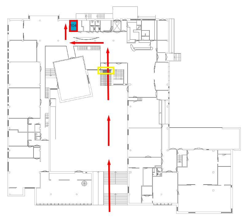 Kankaanpää campus: room 104 is located on the 1 st floor, near the art exhibition space.